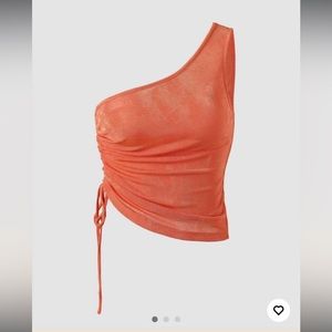 Orange one shoulder top